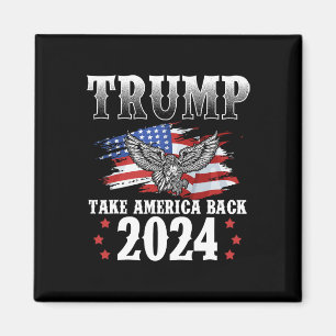 2024 Take America Back American Flag Trump 2024 2  Magnet