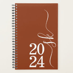 2024 Terracotta Monogram Personal Weekly Planner