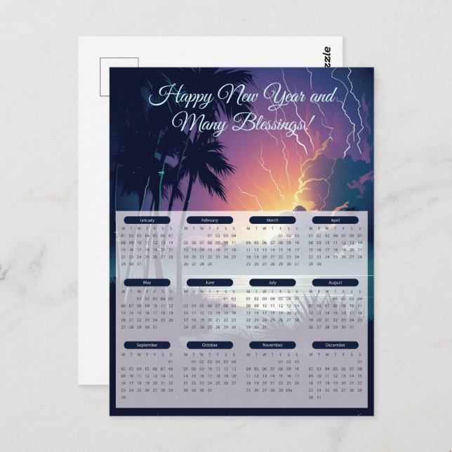 2024 Thunder & Lightning Calendar Postcard (Front/Back)