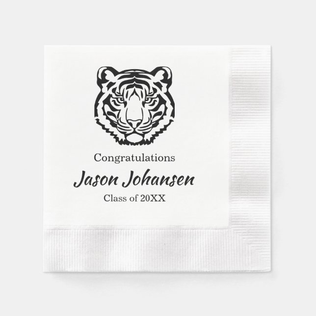 2024 Tiger Mascot Graduation Napkins High School (Front)