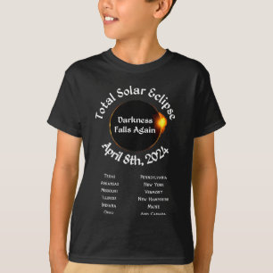 2024 Total Eclipse Darkness Falls Again  T-Shirt