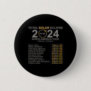 2024 Total Solar Eclipse April 8 Path Of The Eclip 6 Cm Round Badge