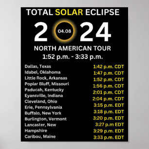 2024 Total Solar Eclipse April 8 Path Of The Eclip Poster