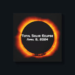 2024 Total Solar Eclipse Canvas Print<br><div class="desc">The next great American total solar eclipse is on Monday, April 8, 2024. It will begin in the Pacific Ocean and swing up through Mexico with a maximum at Durango. Totality will then be visible as totality follows a northeastern arc through Texas, Oklahoma, Arkansas, Missouri, Illinois Kentucky, Indiana, Michigan, Ohio,...</div>