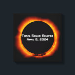 2024 Total Solar Eclipse Canvas Print<br><div class="desc">The next great American total solar eclipse is on Monday, April 8, 2024. It will begin in the Pacific Ocean and swing up through Mexico with a maximum at Durango. Totality will then be visible as totality follows a northeastern arc through Texas, Oklahoma, Arkansas, Missouri, Illinois Kentucky, Indiana, Michigan, Ohio,...</div>
