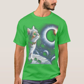 2024 Total Solar Eclipse Cat Watching Total Solar  T-Shirt