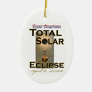 2024 Total Solar Eclipse Ceramic Tree Decoration
