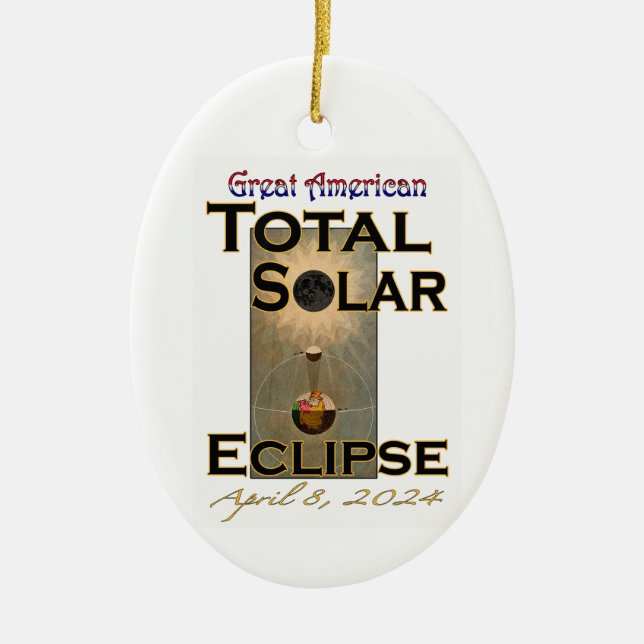 2024 Total Solar Eclipse Ceramic Tree Decoration (Front)