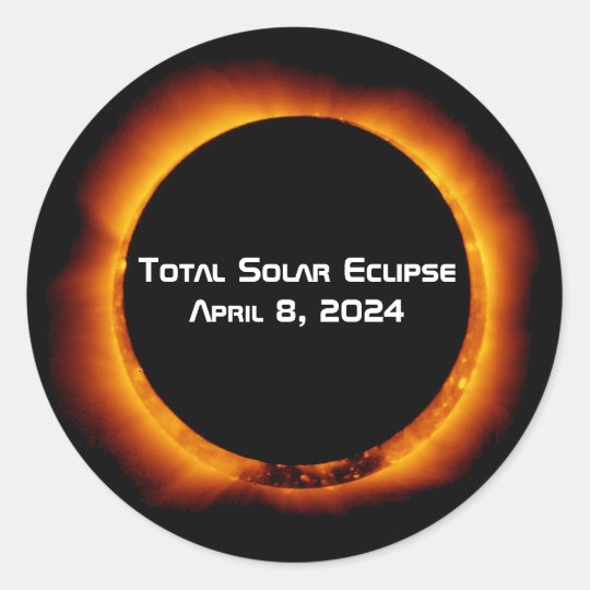 2024 Total Solar Eclipse Classic Round Sticker | Zazzle.co.uk