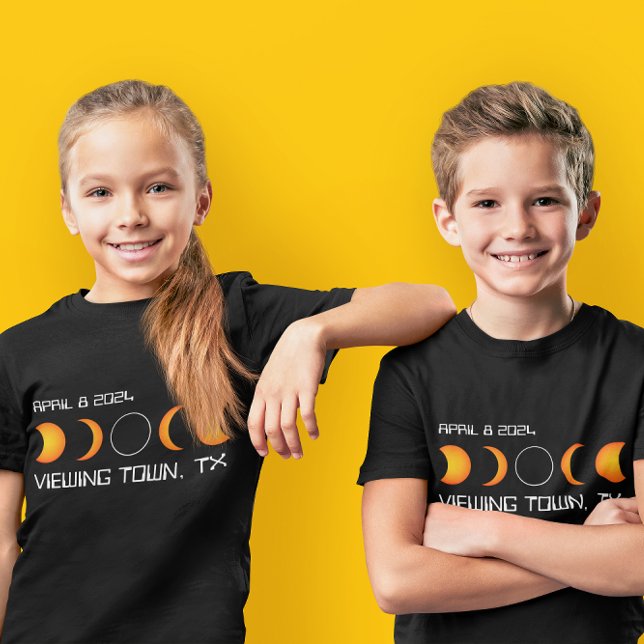 2024 Total Solar Eclipse Custom Town and State T-Shirt (2024 Total Solar Eclipse Custom Town and State T-Shirt)