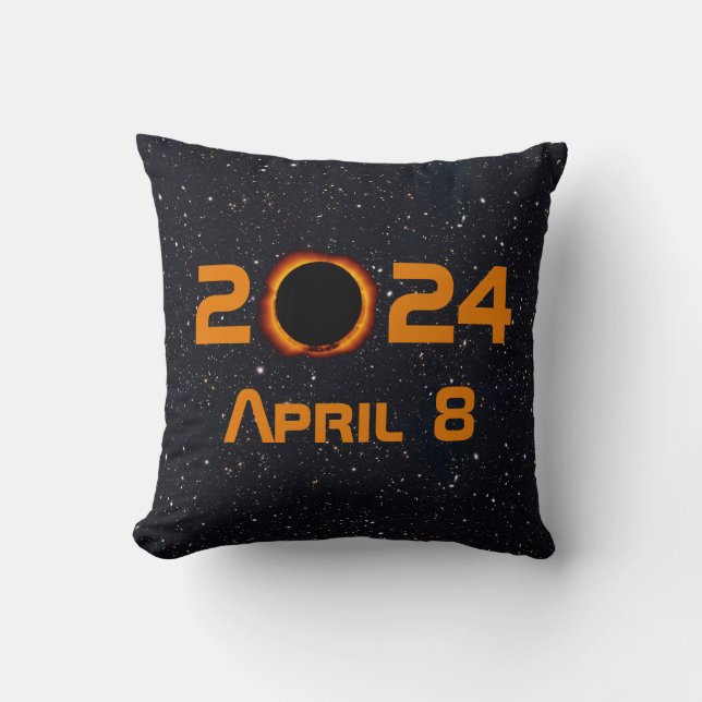 2024 Total Solar Eclipse Date Starry Sky Cushion (Front)