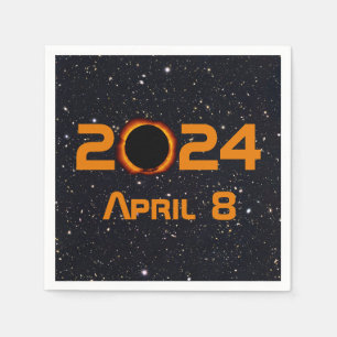 2024 Total Solar Eclipse Date Starry Sky Napkin