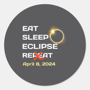 2024 Total Solar Eclipse In America - Funny Totali Classic Round Sticker