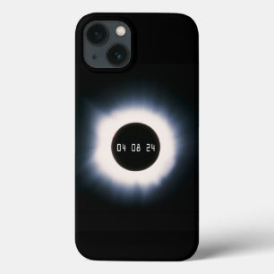 2024 Total Solar Eclipse in Black and White iPhone 13 Case