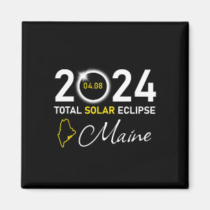 2024 Total Solar Eclipse Maine State  Magnet