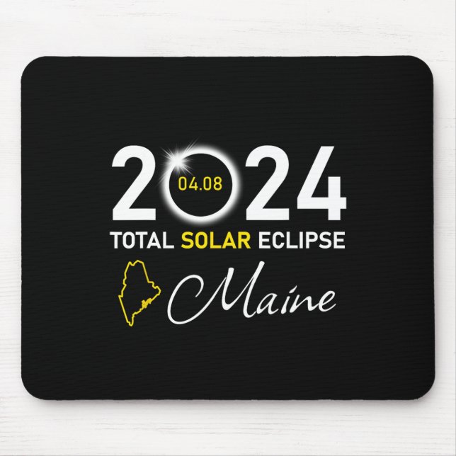 2024 Total Solar Eclipse Maine State  Mouse Mat (Front)