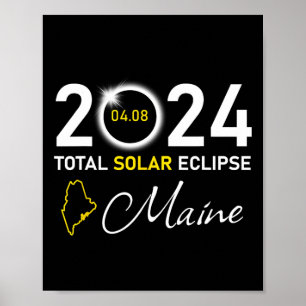 2024 Total Solar Eclipse Maine State  Poster