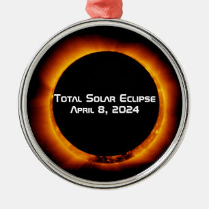 2024 Total Solar Eclipse Metal Tree Decoration