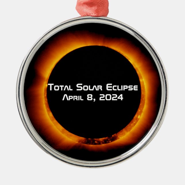 2024 Total Solar Eclipse Metal Tree Decoration (Front)