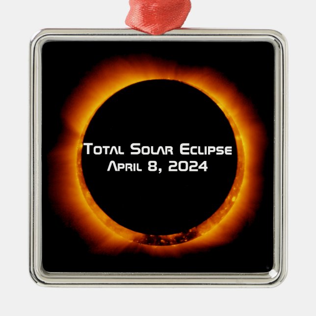 2024 Total Solar Eclipse Metal Tree Decoration (Front)