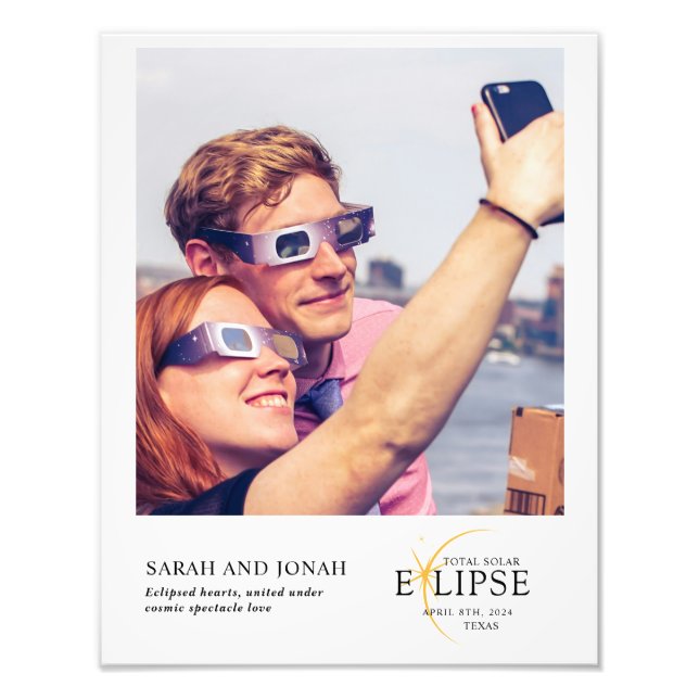 2024 Total Solar Eclipse Photo Couples Gifts Print (Front)