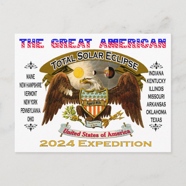 2024 Total Solar Eclipse Postcard (Front)