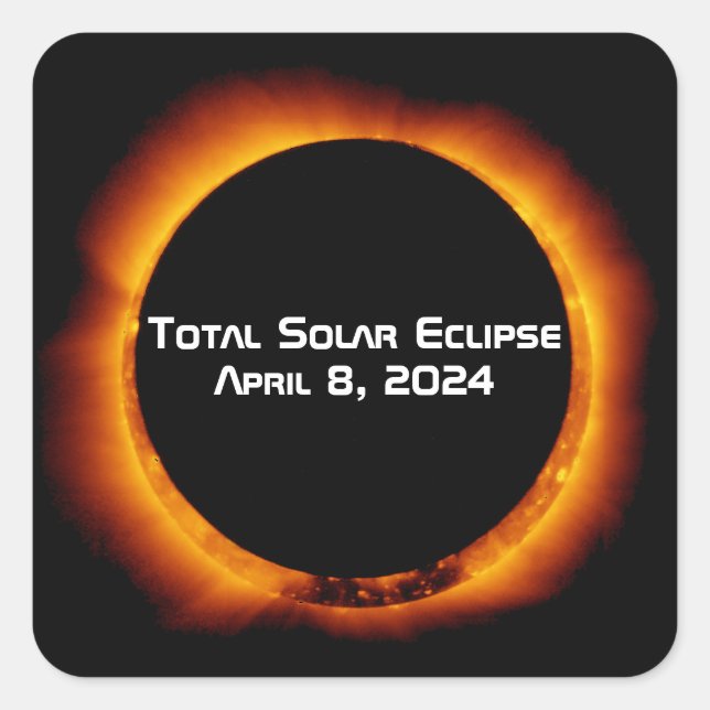 2024 Total Solar Eclipse Square Sticker (Front)