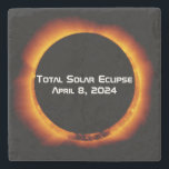 2024 Total Solar Eclipse Stone Coaster<br><div class="desc">The next great American total solar eclipse is on Monday, April 8, 2024. It will begin in the Pacific Ocean and swing up through Mexico with a maximum at Durango. Totality will then be visible as totality follows a northeastern arc through Texas, Oklahoma, Arkansas, Missouri, Illinois Kentucky, Indiana, Michigan, Ohio,...</div>