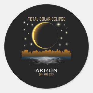 2024 Total Solar Eclipse Totality Classic Round Sticker
