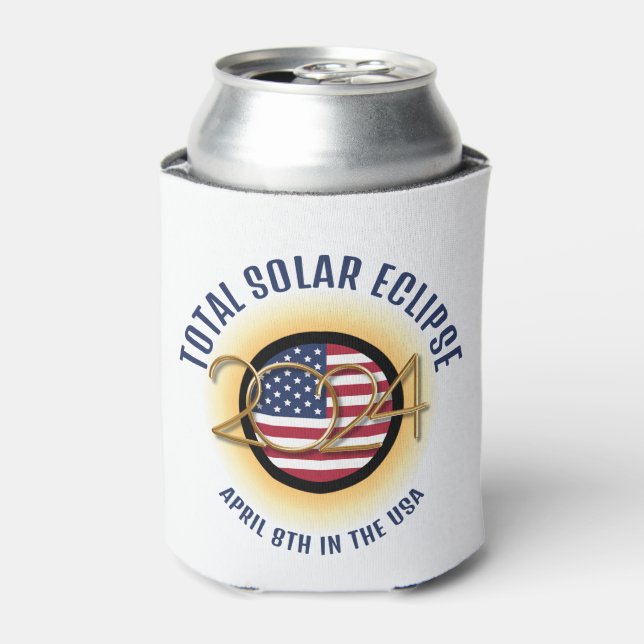  2024 TOTAL SOLAR ECLIPSE USA CAN COOLER (Can Front)