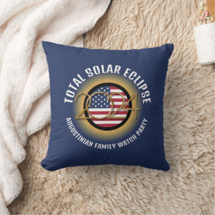 2024 TOTAL SOLAR ECLIPSE USA Family Watch Party Cushion