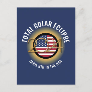 2024 TOTAL SOLAR ECLIPSE USA POSTCARD
