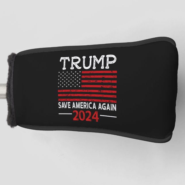 2024 Trump Save America Again USA Flag Golf Head Cover (Front)