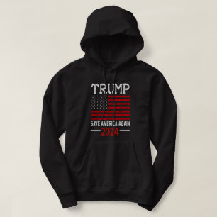 2024 Trump Save America Again USA Flag Hoodie