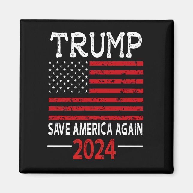 2024 Trump Save America Again USA Flag  Magnet (Front)