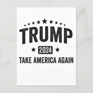 2024 Trump Take America Again Patriotic American Invitation Postcard