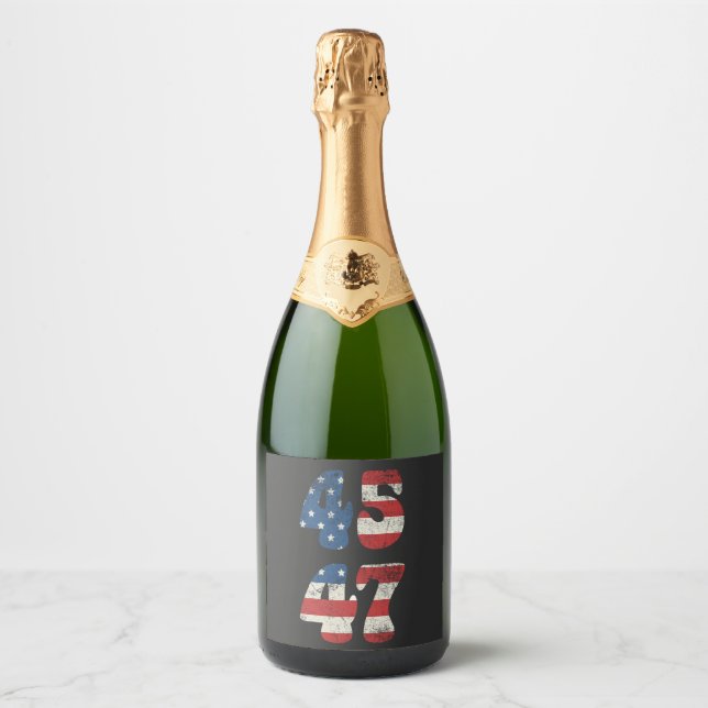 2024 Trump Take America Again Patriotic American  Sparkling Wine Label (Front)