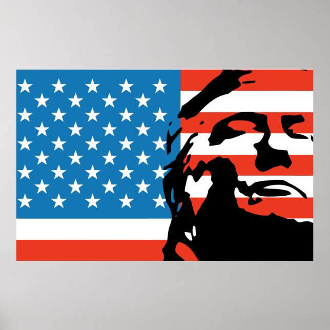 2024 Trump & US Flag Minimal Poster (Front)