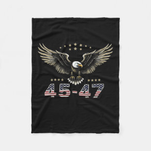 2024 Trump Won On Back Women Eagle Flag Front 45-4 Fleece Blanket