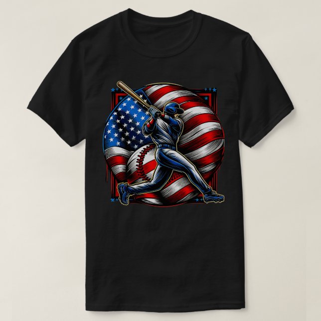 2024 USA America BESBALL in USA 4TH OF JULY 2 T-Shirt (Design Front)