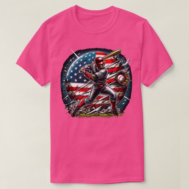 2024 USA America BESBALL in USA 4TH OF JULY T-Shirt (Design Front)