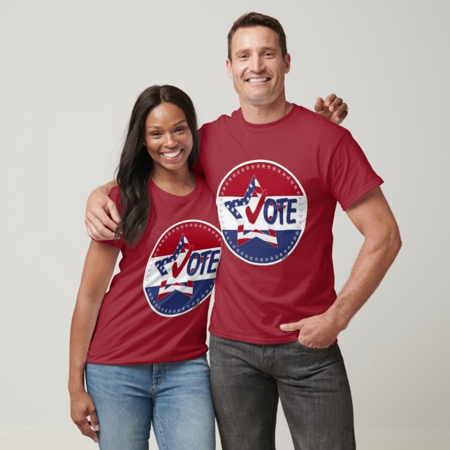 2024 USA Flag Star Vote Check Mark T-Shirt (Unisex)