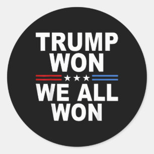 2024 Usa Flag Trump Won Classic Round Sticker