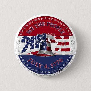 2024 USA Flag We The People Liberty Bell 6 Cm Round Badge