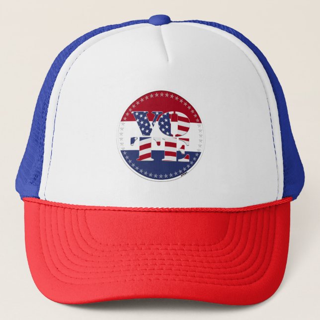 2024 V O T E USA Flag Trucker Hat (Front)