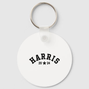 2024 Vintage Curved Baseball Font Kamala Harris 20 Key Ring