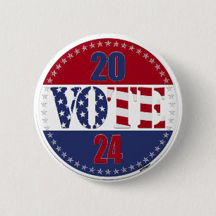 2024 VOTE USA Flag 6 Cm Round Badge