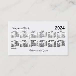2024 White Calendar by Janz Business Card