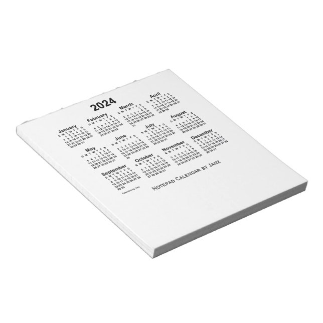 2024 White Calendar by Janz Small  Notepad (Angled)