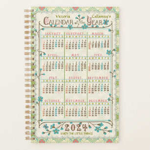 2024 Year Calendar Victorian Art Nouveau Custom Sm Planner